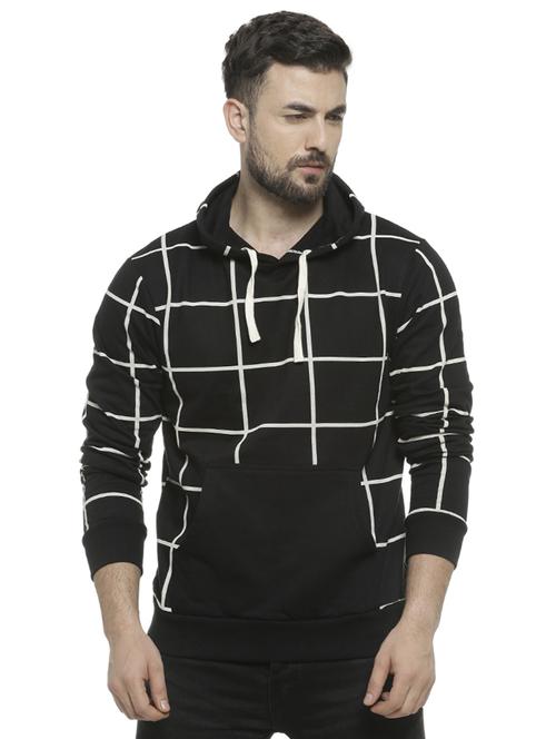 black checkered hooded sweatshirt - 16713905 - Standard Image - 1