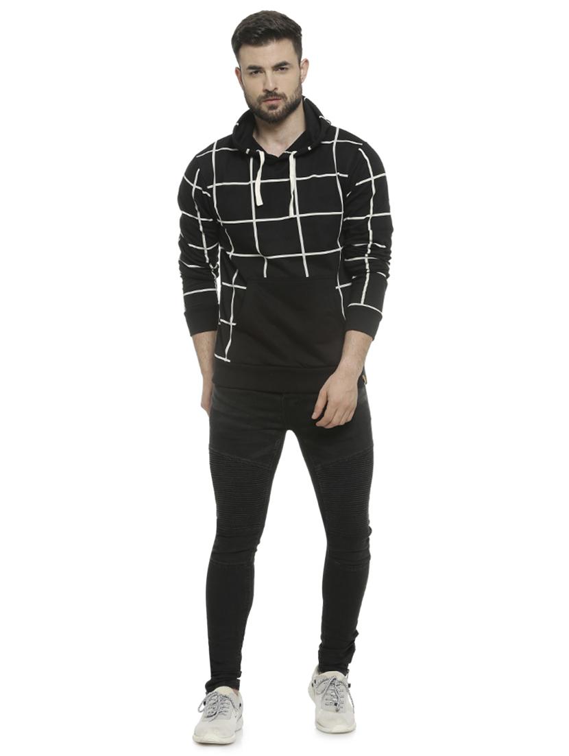 black checkered hooded sweatshirt - 16713905 - Zoom Image - 4