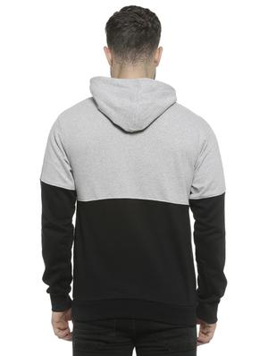 grey color block hooded sweatshirt - 16713910 - Standard Image - 3
