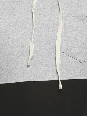 grey color block hooded sweatshirt - 16713910 - Standard Image - 5