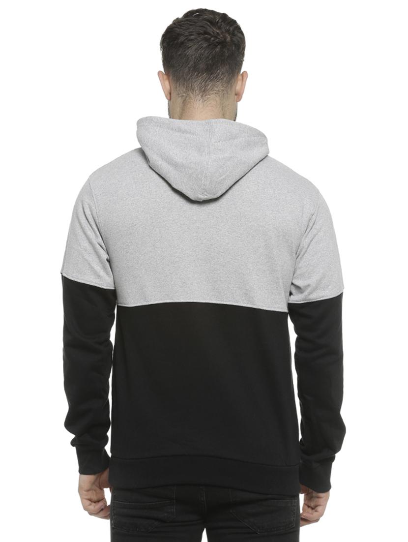 grey color block hooded sweatshirt - 16713910 - Zoom Image - 3