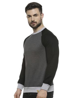 grey color block raglan sweatshirt - 16713915 - Standard Image - 2