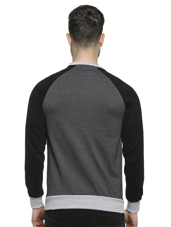 grey color block raglan sweatshirt - 16713915 - Zoom Image - 3