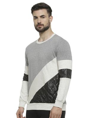 grey color block sweatshirt - 16713917 - Standard Image - 2