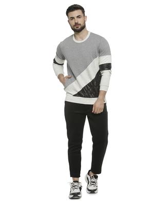 grey color block sweatshirt - 16713917 - Standard Image - 4
