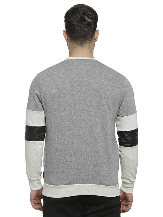 grey color block sweatshirt - 16713917 - Zoom Image - 3