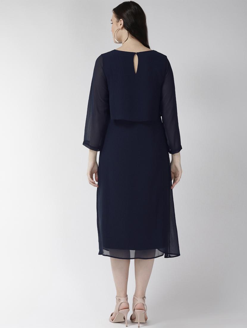 embellished detail round neck a-line dress - 16713927 - Zoom Image - 3