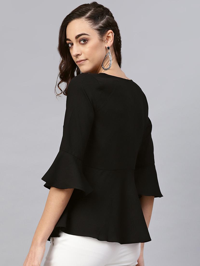 embellished detail notch neck top - 16713933 - Zoom Image - 3