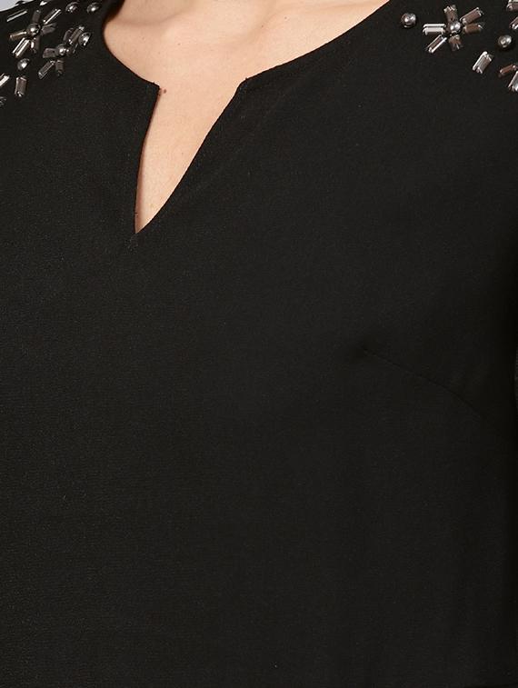 embellished detail notch neck top - 16713933 - Zoom Image - 5