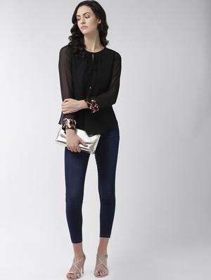 embellished detail tie up neck top - 16713938 - Standard Image - 4