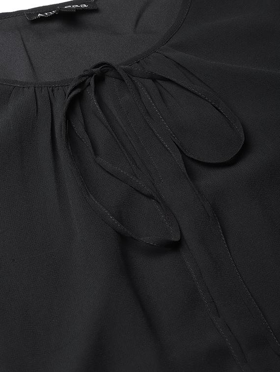 embellished detail tie up neck top - 16713938 - Zoom Image - 5