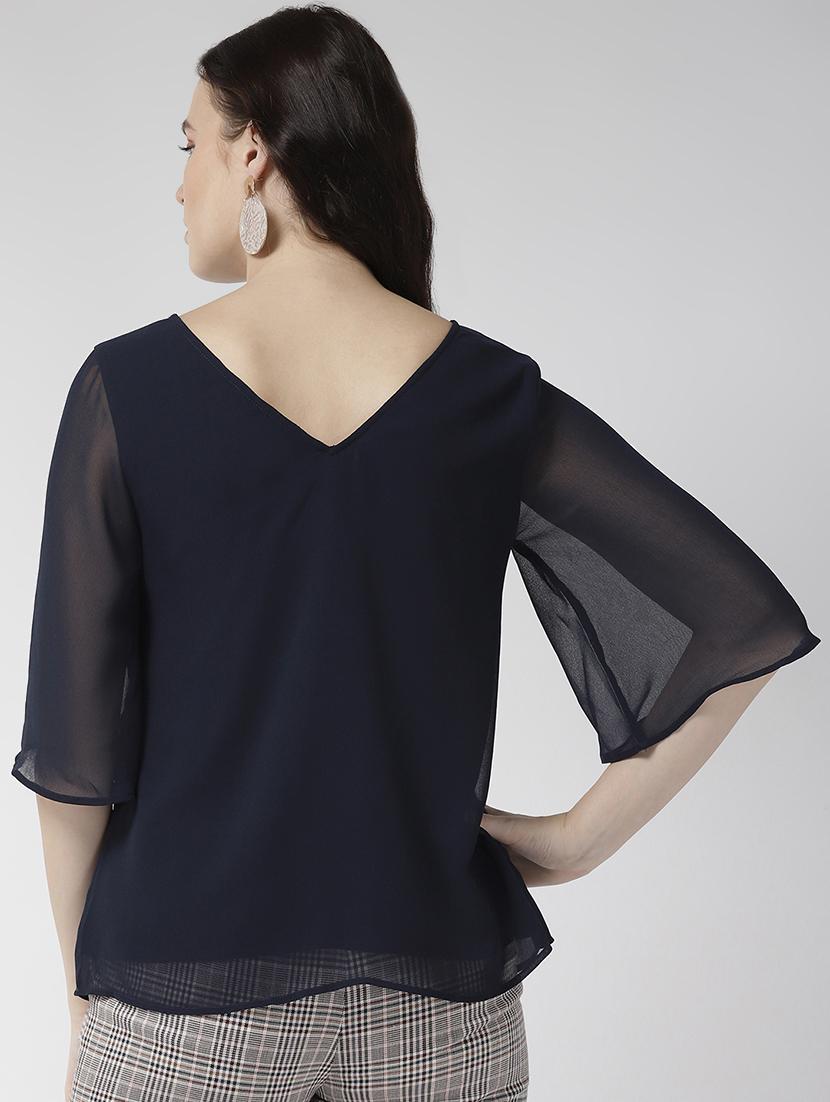embellished detail v neck top - 16713940 - Zoom Image - 3