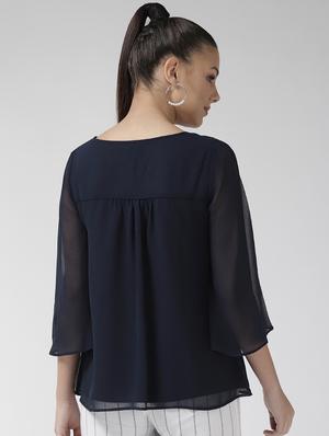 embellished detail v-neck top - 16713945 - Standard Image - 3