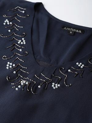 embellished detail v-neck top - 16713945 - Standard Image - 5