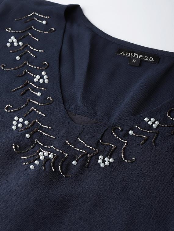 embellished detail v-neck top - 16713945 - Zoom Image - 5