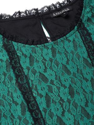 lace detail round neck top - 16713946 - Standard Image - 5