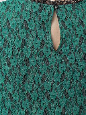 lace detail round neck top - 16713946 - Standard Image - 7