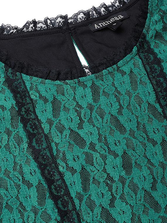 lace detail round neck top - 16713946 - Zoom Image - 5