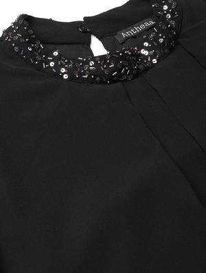 embellished mock neck ruffled top - 16713948 - Standard Image - 5