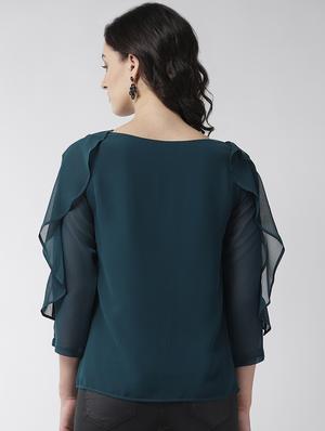 embellished detail ruffle sleeved top - 16713949 - Standard Image - 3