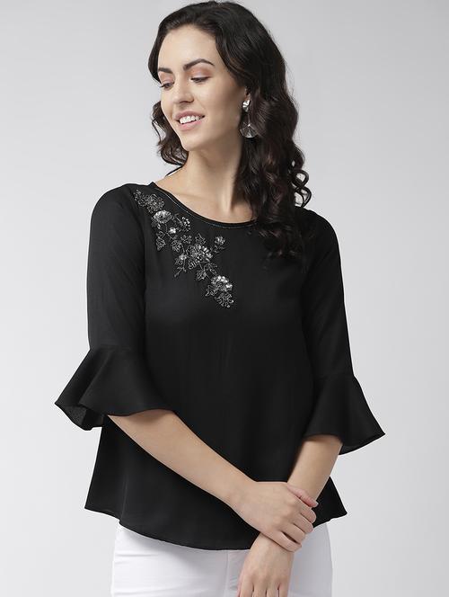 embellished detail bell sleeved top - 16713951 - Standard Image - 1