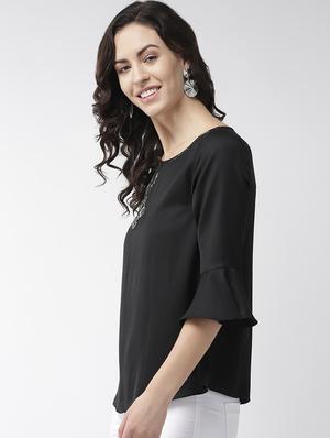 embellished detail bell sleeved top - 16713951 - Standard Image - 2