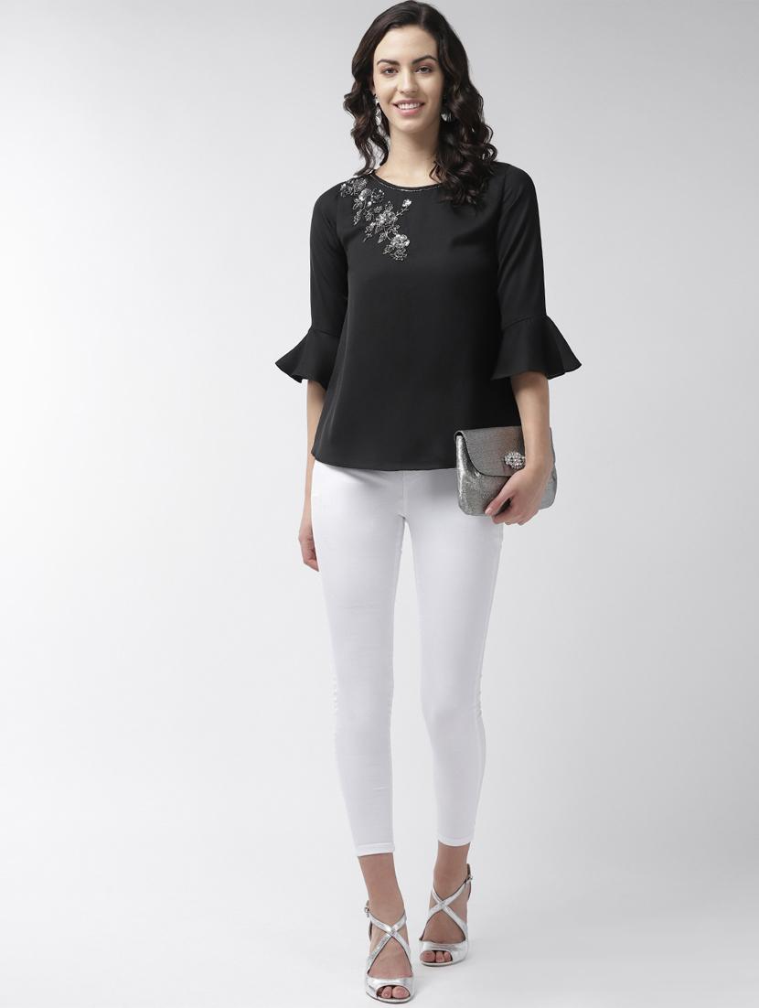 embellished detail bell sleeved top - 16713951 - Zoom Image - 4