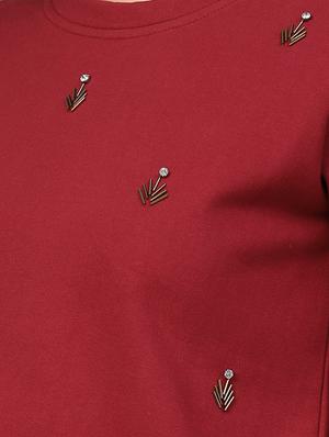 round neck embellished sweatshirt - 16713960 - Standard Image - 5