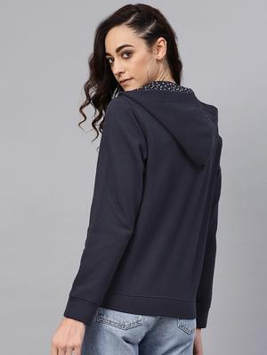 hooded neck solid jacket - 16713962 - Standard Image - 3