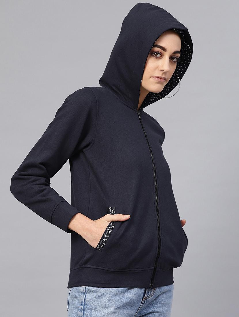 hooded neck solid jacket - 16713962 - Zoom Image - 2