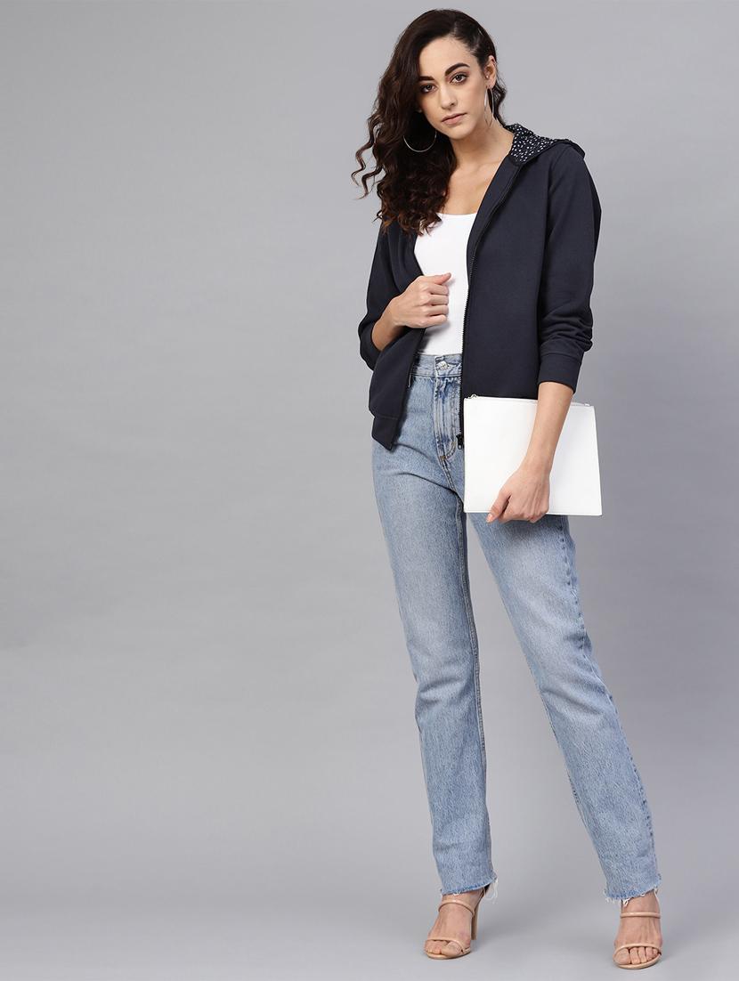 hooded neck solid jacket - 16713962 - Zoom Image - 4