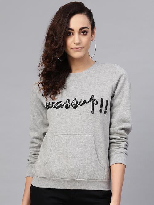 round neck embellished sweatshirt - 16713963 - Standard Image - 1