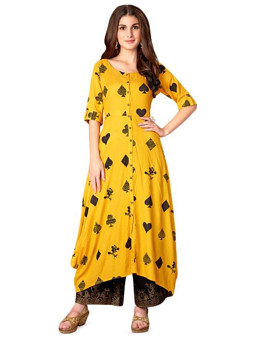 conversational cowl kurta - 16713966 - Standard Image - 1