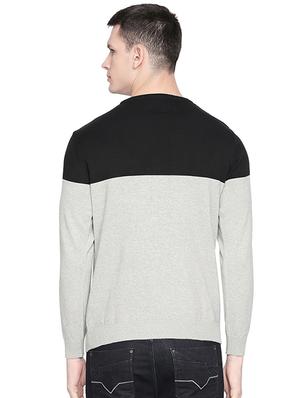 grey color block pullover - 16713990 - Standard Image - 3