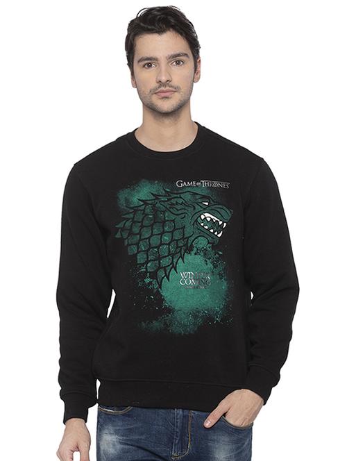 black chest print sweatshirt - 16713993 - Standard Image - 1