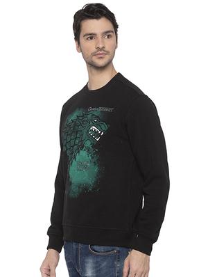 black chest print sweatshirt - 16713993 - Standard Image - 2