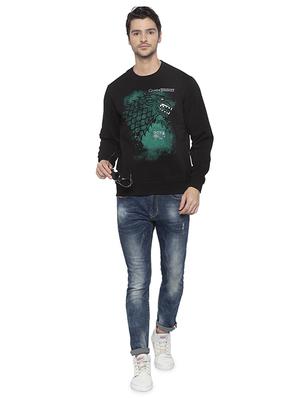 black chest print sweatshirt - 16713993 - Standard Image - 4