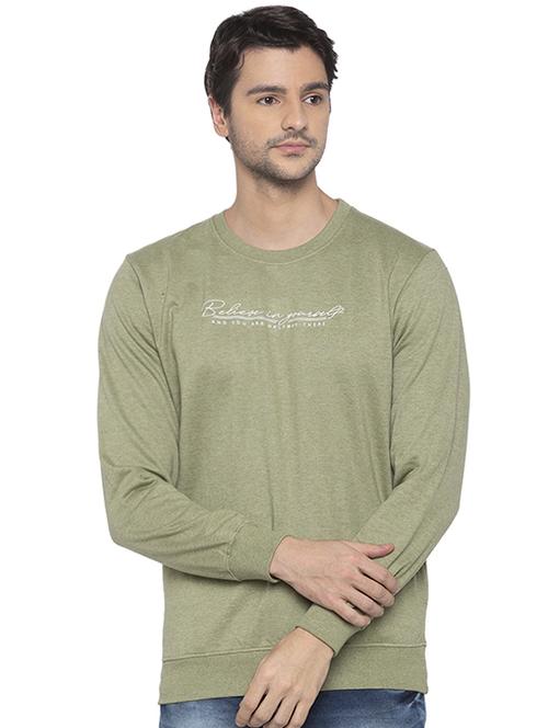 green chest print sweatshirt - 16713995 - Standard Image - 1