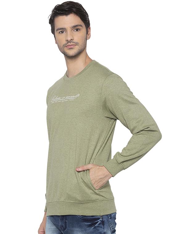 green chest print sweatshirt - 16713995 - Zoom Image - 2
