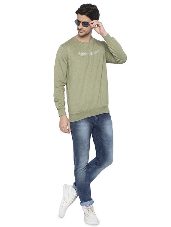 green chest print sweatshirt - 16713995 - Zoom Image - 4