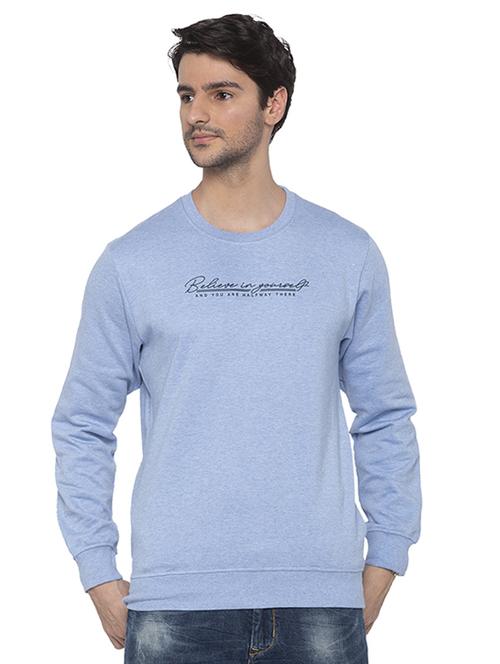 light blue chest print sweatshirt - 16713997 - Standard Image - 1