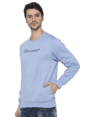light blue chest print sweatshirt - 16713997 - Standard Image - 2