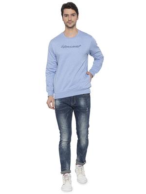 light blue chest print sweatshirt - 16713997 - Standard Image - 4