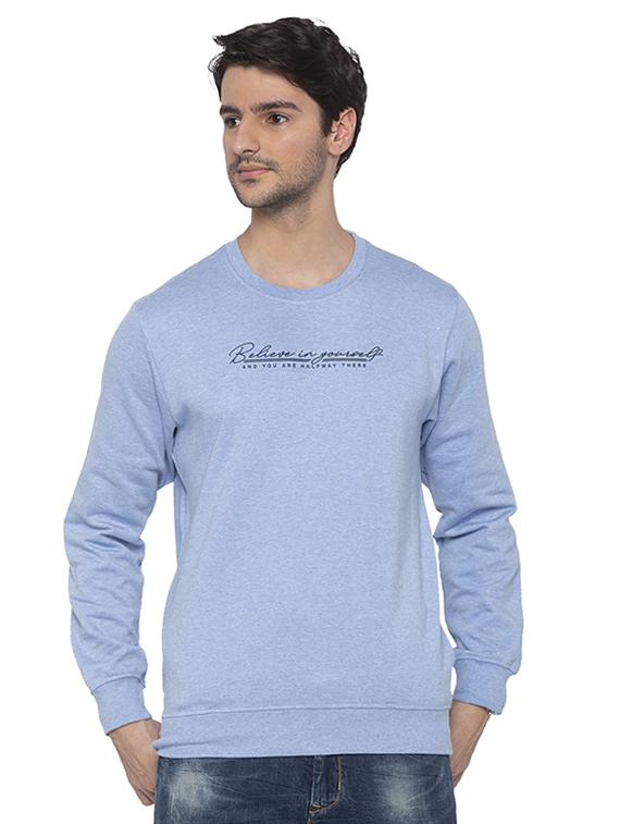 light blue chest print sweatshirt - 16713997 - Zoom Image - 1