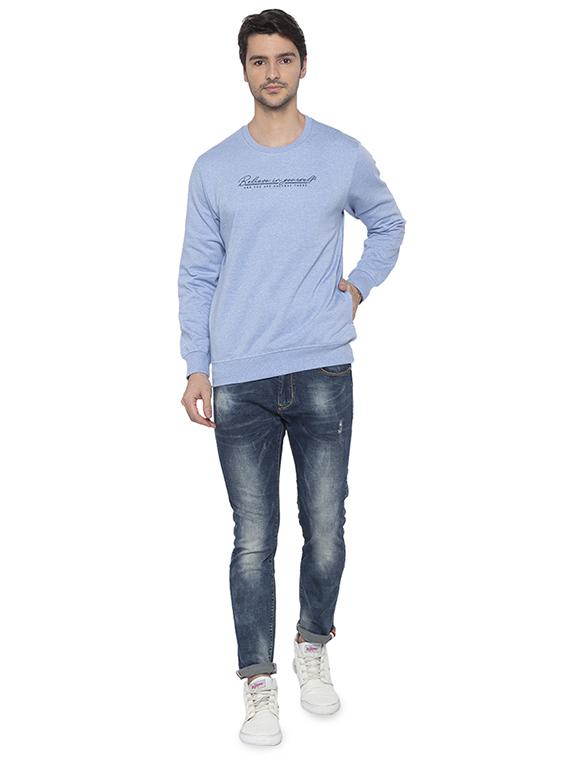 light blue chest print sweatshirt - 16713997 - Zoom Image - 4
