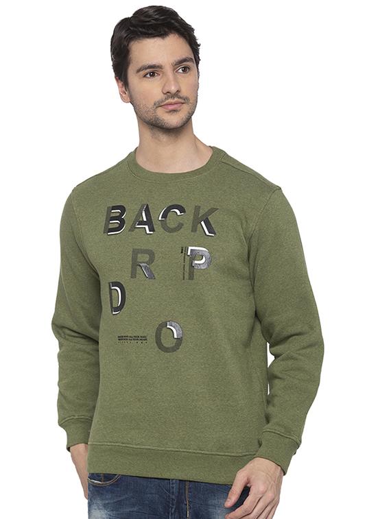 green chest print sweatshirt - 16714016 - Zoom Image - 1