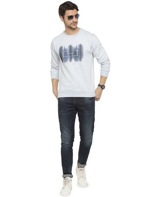 light blue chest print sweatshirt - 16714017 - Standard Image - 4