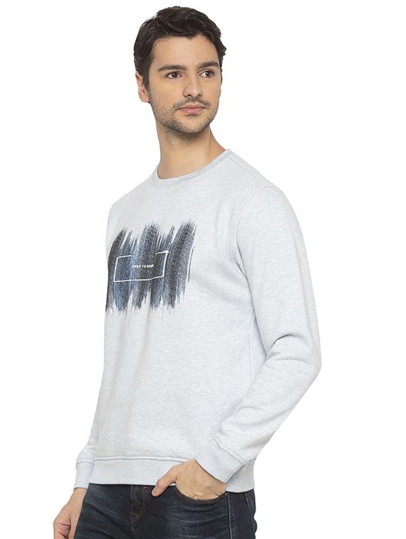 light blue chest print sweatshirt - 16714017 - Zoom Image - 2