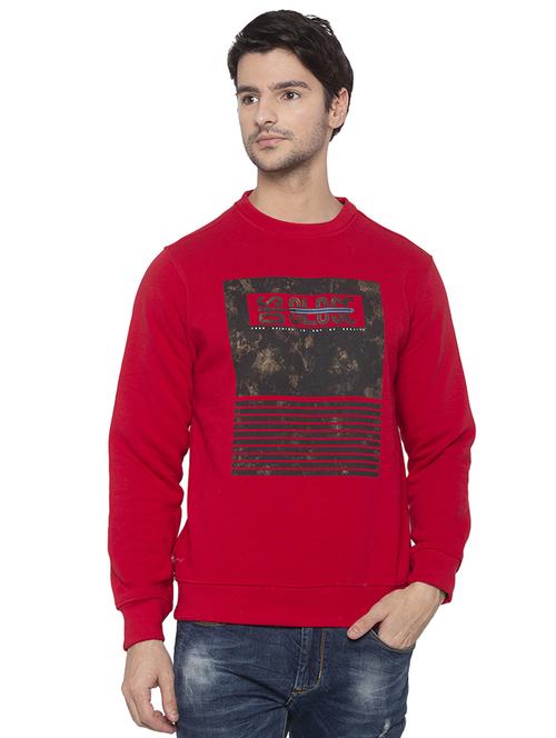 red chest print sweatshirt - 16714039 - Standard Image - 1