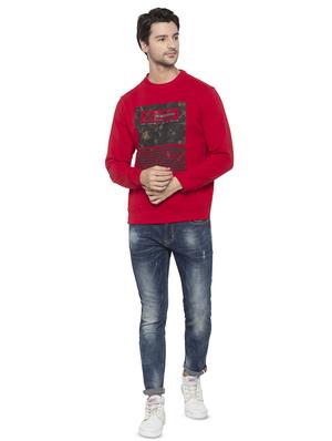 red chest print sweatshirt - 16714039 - Standard Image - 4